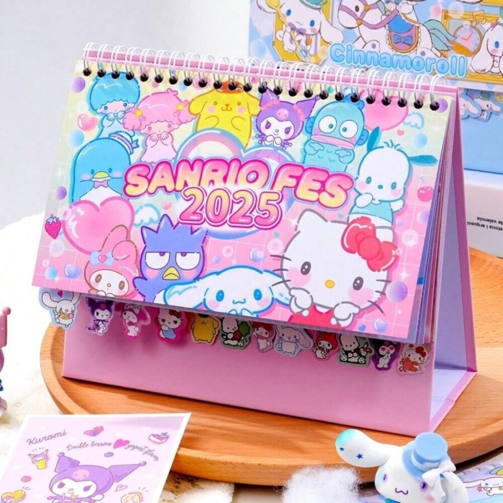 Sanrio Sanrio 2025 New Edition Calendar & Creative Memo Pad Desk Décor
